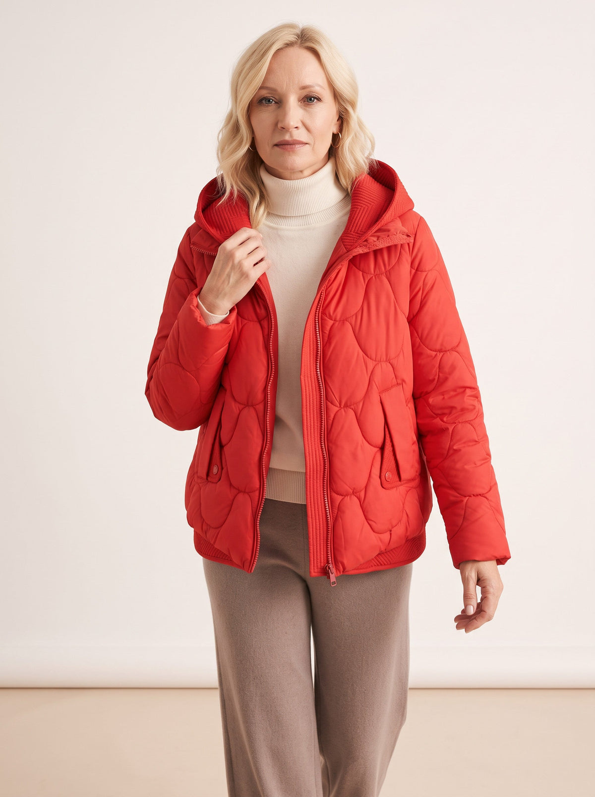 Scalve Quilted Padded Hooded Jacket – Women Padded Coat Ladies Quilted Jacket Casual Winter Outerwear