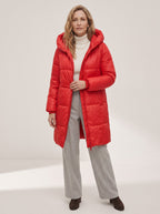 Chanquilten Hooded Longline Puffer Jacket – Padded Winter Women Warm Casual Everyday Coat Jacket
