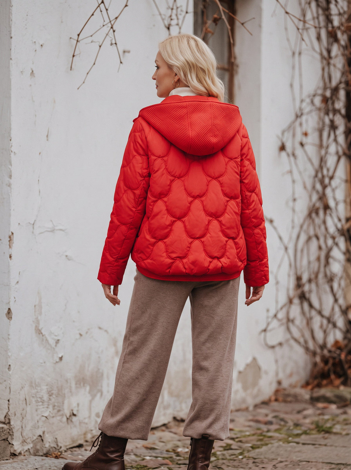 Scalve Quilted Padded Hooded Jacket – Women Padded Coat Ladies Quilted Jacket Casual Winter Outerwear