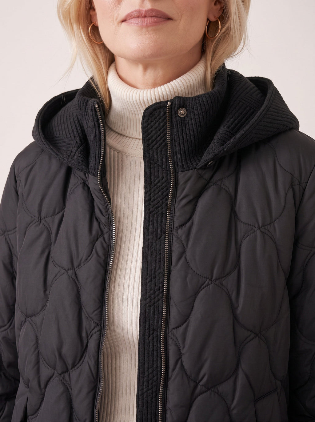 Scalve Quilted Padded Hooded Jacket – Women Padded Coat Ladies Quilted Jacket Casual Winter Outerwear