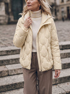Scalve Quilted Padded Hooded Jacket – Women Padded Coat Ladies Quilted Jacket Casual Winter Outerwear