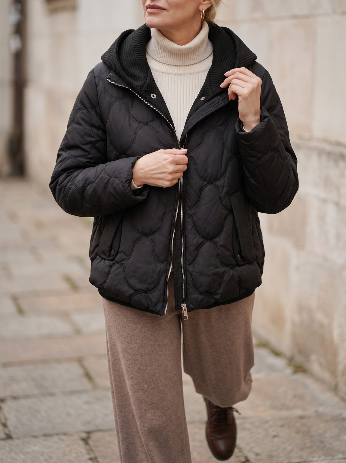 Scalve Quilted Padded Hooded Jacket – Women Padded Coat Ladies Quilted Jacket Casual Winter Outerwear