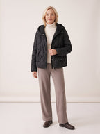 Scalve Quilted Padded Hooded Jacket – Women Padded Coat Ladies Quilted Jacket Casual Winter Outerwear