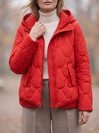 Scalve Quilted Padded Hooded Jacket – Women Padded Coat Ladies Quilted Jacket Casual Winter Outerwear
