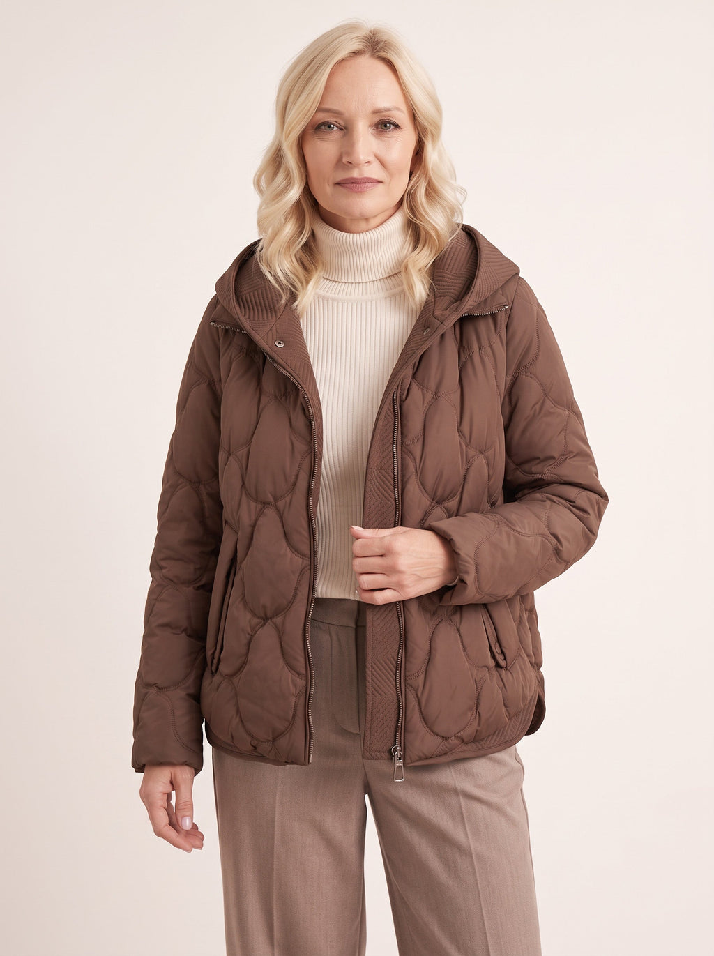 Scalve Quilted Padded Hooded Jacket – Women Padded Coat Ladies Quilted Jacket Casual Winter Outerwear