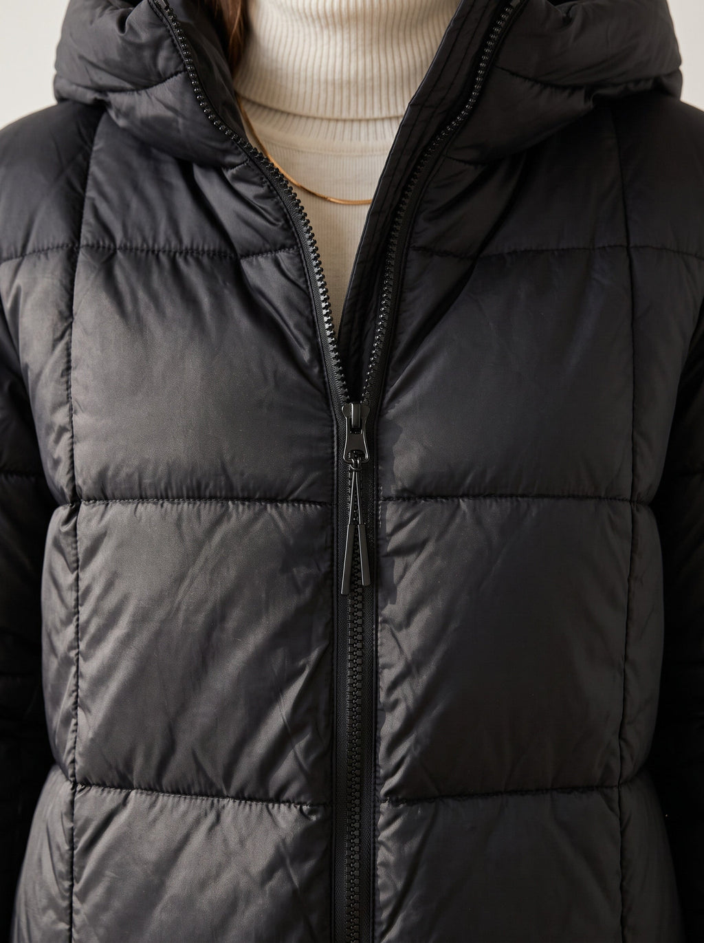 Chanquilten Hooded Longline Puffer Jacket – Padded Winter Women Warm Casual Everyday Coat Jacket