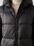 Chanquilten Hooded Longline Puffer Jacket – Padded Winter Women Warm Casual Everyday Coat Jacket