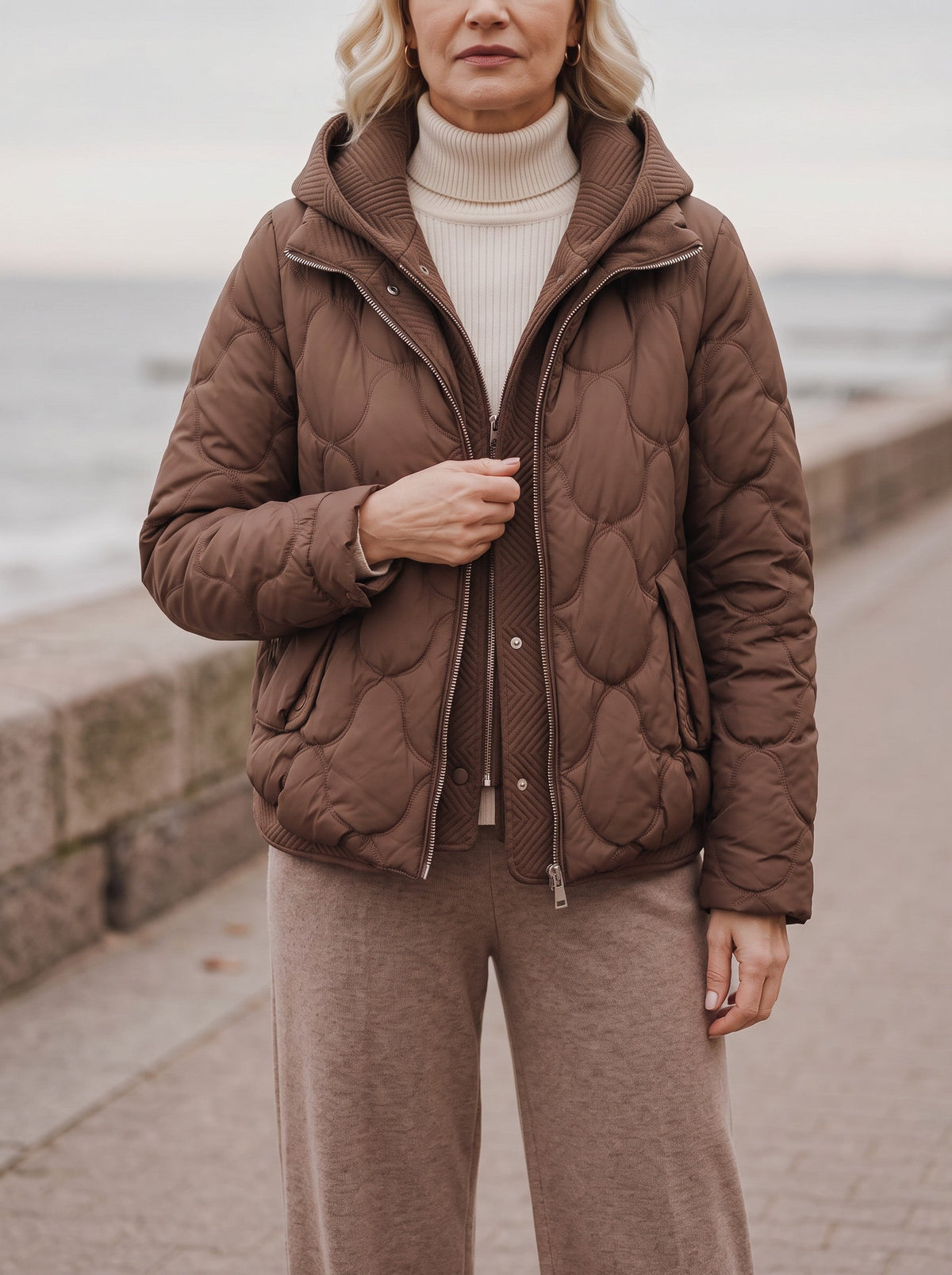 Scalve Quilted Padded Hooded Jacket – Women Padded Coat Ladies Quilted Jacket Casual Winter Outerwear