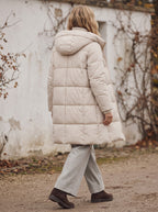 Chanquilten Hooded Longline Puffer Jacket – Padded Winter Women Warm Casual Everyday Coat Jacket