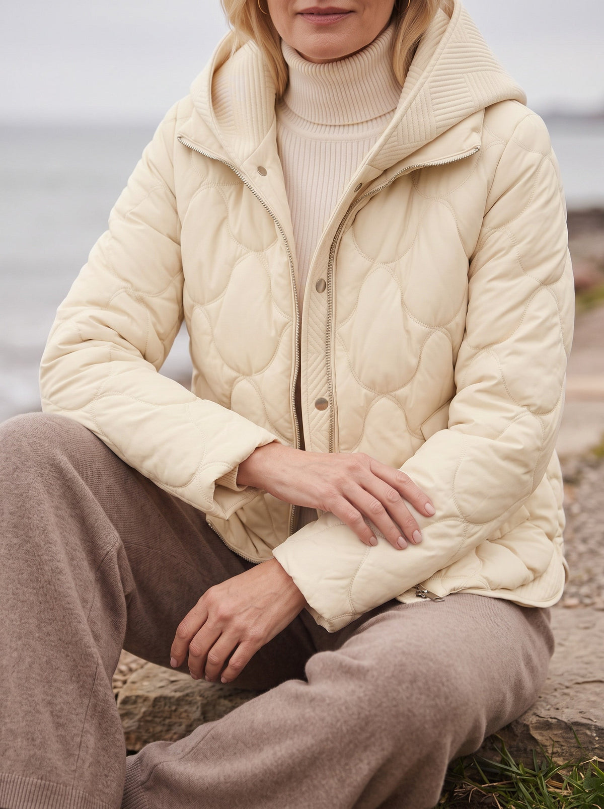 Scalve Quilted Padded Hooded Jacket – Women Padded Coat Ladies Quilted Jacket Casual Winter Outerwear