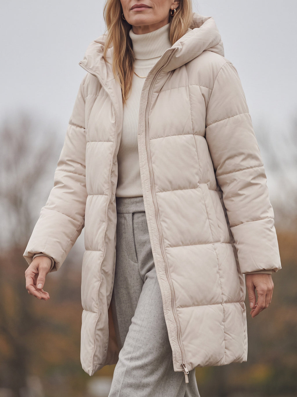 Chanquilten Hooded Longline Puffer Jacket – Padded Winter Women Warm Casual Everyday Coat Jacket