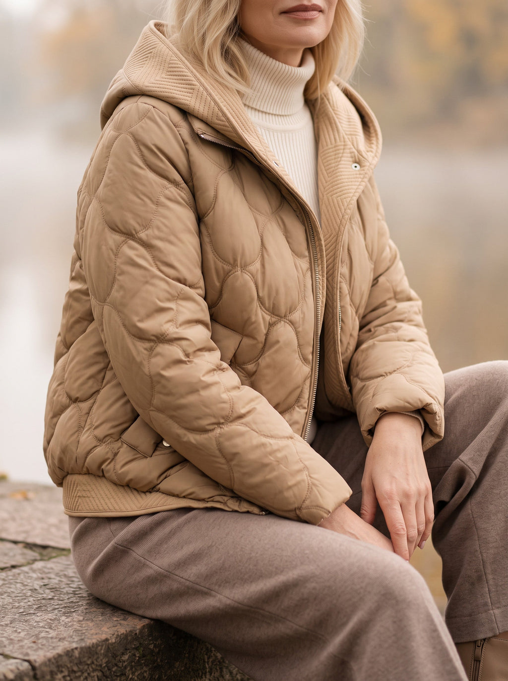 Scalve Quilted Padded Hooded Jacket – Women Padded Coat Ladies Quilted Jacket Casual Winter Outerwear