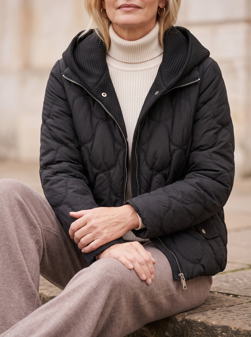 Scalve Quilted Padded Hooded Jacket – Women Padded Coat Ladies Quilted Jacket Casual Winter Outerwear