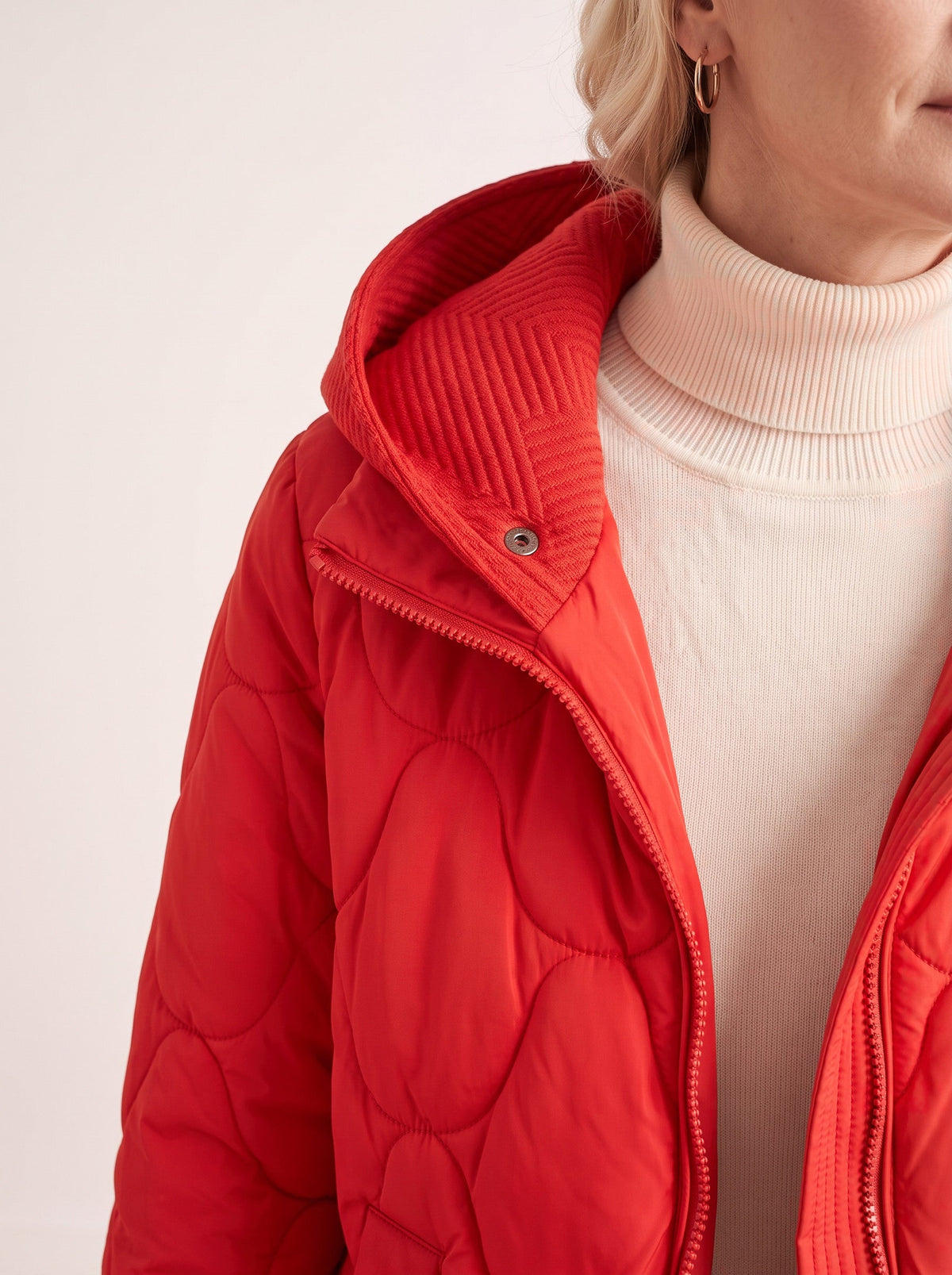 Scalve Quilted Padded Hooded Jacket – Women Padded Coat Ladies Quilted Jacket Casual Winter Outerwear