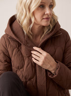 Scalve Quilted Padded Hooded Jacket – Women Padded Coat Ladies Quilted Jacket Casual Winter Outerwear