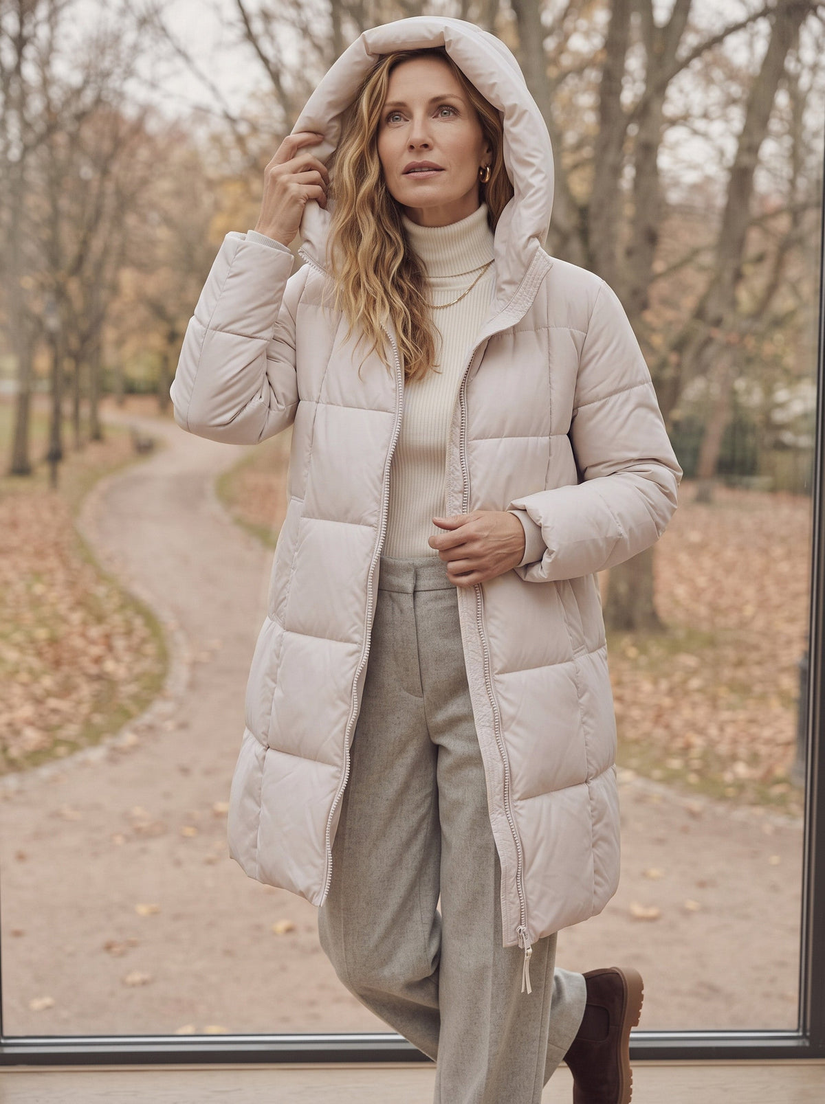 Chanquilten Hooded Longline Puffer Jacket – Padded Winter Women Warm Casual Everyday Coat Jacket