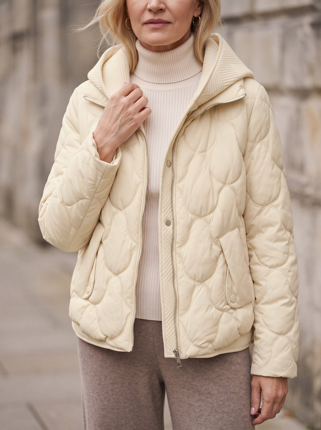 Scalve Quilted Padded Hooded Jacket – Women Padded Coat Ladies Quilted Jacket Casual Winter Outerwear