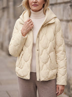 Scalve Quilted Padded Hooded Jacket – Women Padded Coat Ladies Quilted Jacket Casual Winter Outerwear