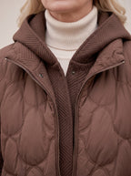 Scalve Quilted Padded Hooded Jacket – Women Padded Coat Ladies Quilted Jacket Casual Winter Outerwear