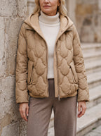Scalve Quilted Padded Hooded Jacket – Women Padded Coat Ladies Quilted Jacket Casual Winter Outerwear