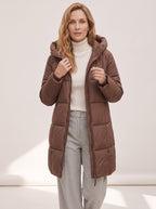 Chanquilten Hooded Longline Puffer Jacket – Padded Winter Women Warm Casual Everyday Coat Jacket