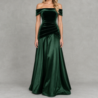Diruche Velvet Off-Shoulder Maxi Dress – Evening Dresses Women Formal Wedding Guest Bardot Party Maxi Dress