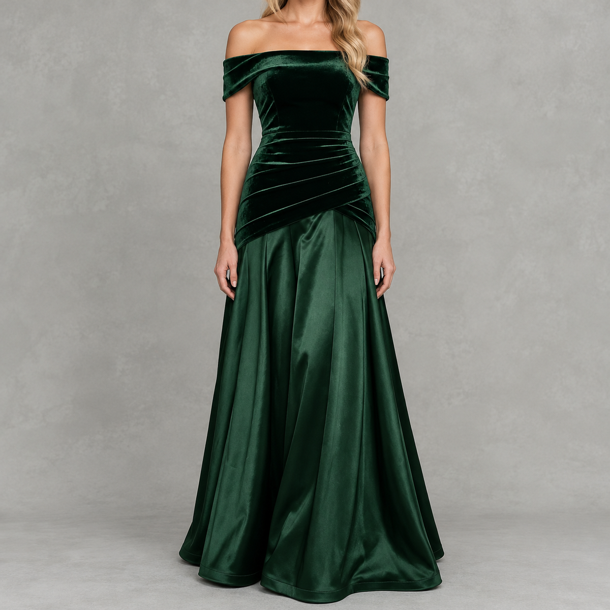 Diruche Velvet Off-Shoulder Maxi Dress – Evening Dresses Women Formal Wedding Guest Bardot Party Maxi Dress