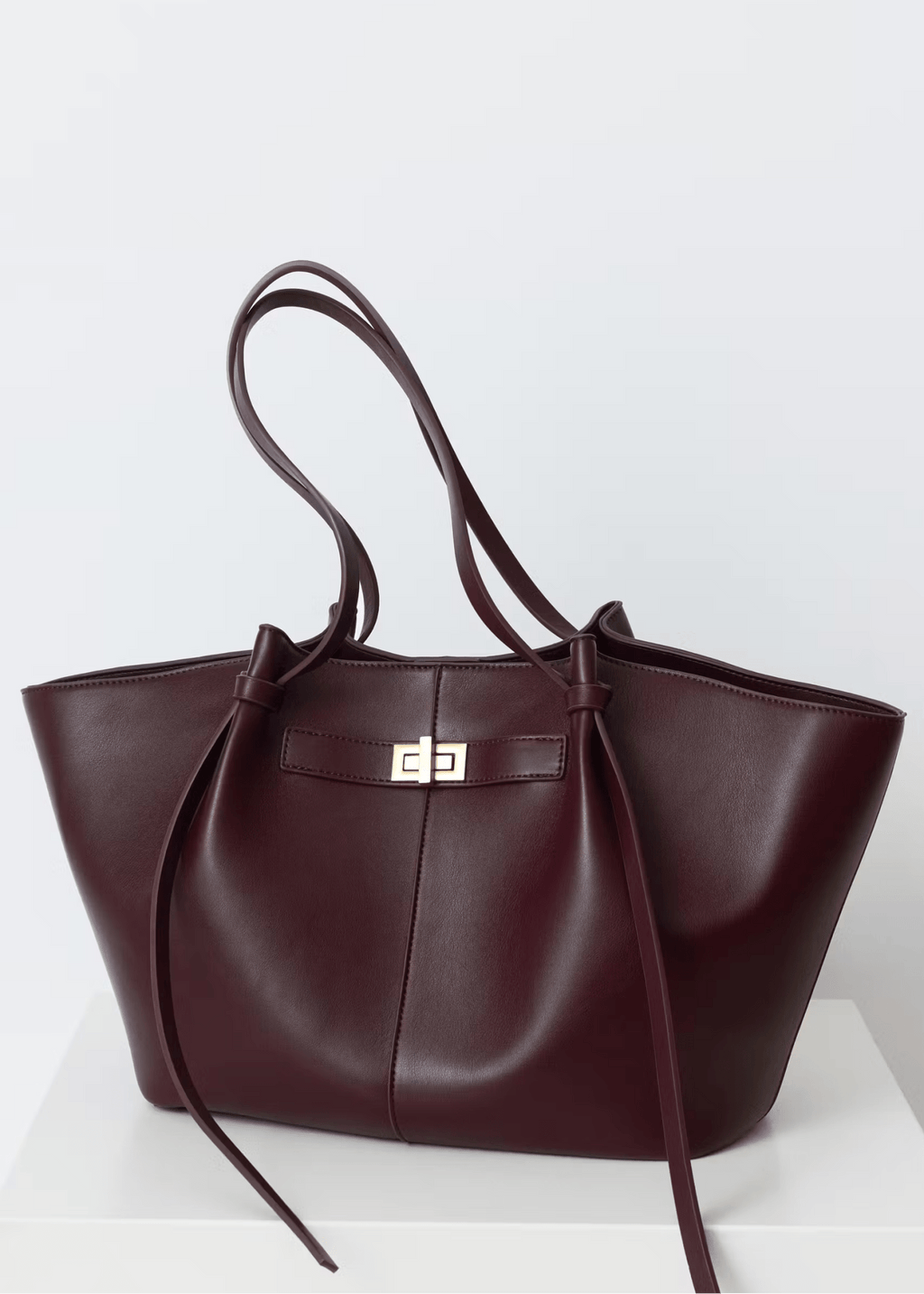 Turnloque Structured Faux Leather Shopper Bag – Women Tote Shoulder Bag Office Work Everyday Large Handbag