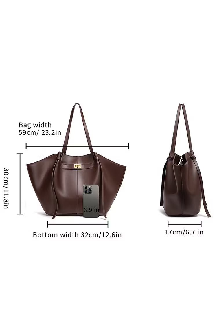 Turnloque Structured Faux Leather Shopper Bag – Women Tote Shoulder Bag Office Work Everyday Large Handbag
