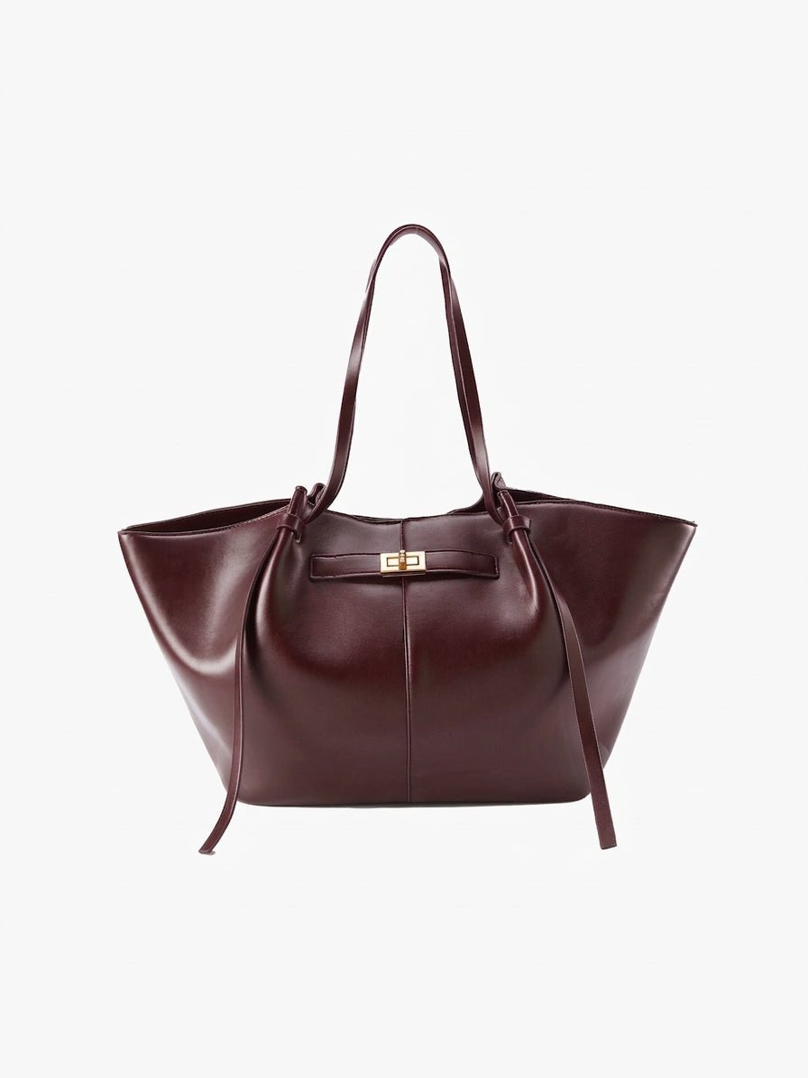 Turnloque Structured Faux Leather Shopper Bag – Women Tote Shoulder Bag Office Work Everyday Large Handbag