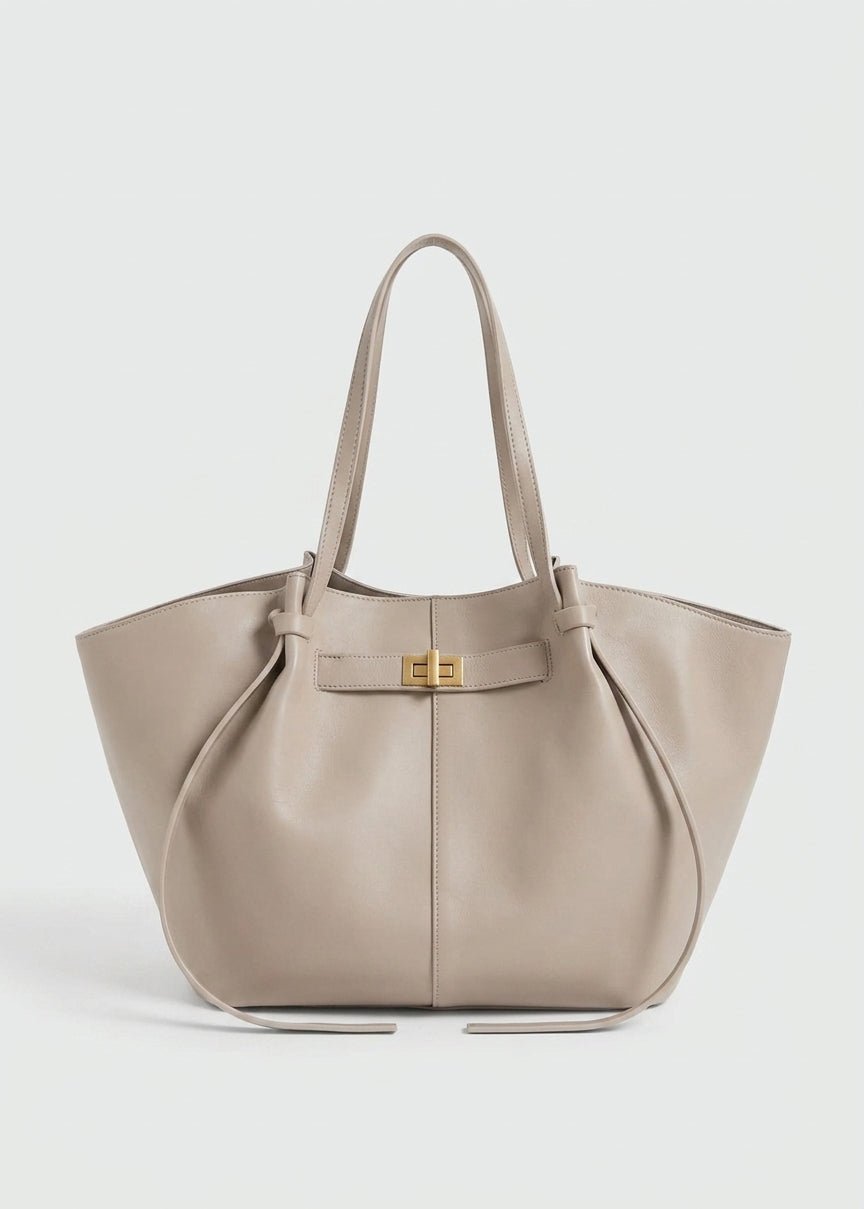 Turnloque Structured Faux Leather Shopper Bag – Women Tote Shoulder Bag Office Work Everyday Large Handbag