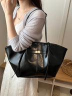 Turnloque Structured Faux Leather Shopper Bag – Women Tote Shoulder Bag Office Work Everyday Large Handbag