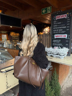Turnloque Structured Faux Leather Shopper Bag – Women Tote Shoulder Bag Office Work Everyday Large Handbag