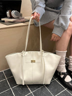 Turnloque Structured Faux Leather Shopper Bag – Women Tote Shoulder Bag Office Work Everyday Large Handbag