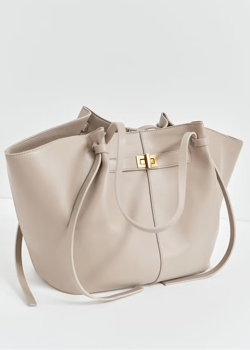 Turnloque Structured Faux Leather Shopper Bag – Women Tote Shoulder Bag Office Work Everyday Large Handbag