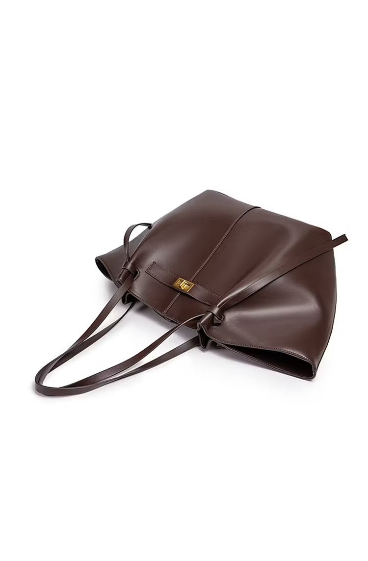 Turnloque Structured Faux Leather Shopper Bag – Women Tote Shoulder Bag Office Work Everyday Large Handbag