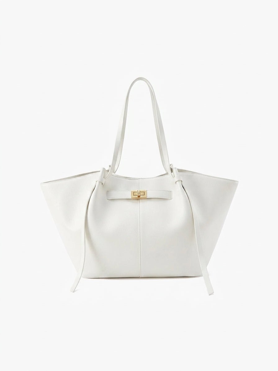 Turnloque Structured Faux Leather Shopper Bag – Women Tote Shoulder Bag Office Work Everyday Large Handbag