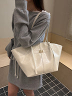 Turnloque Structured Faux Leather Shopper Bag – Women Tote Shoulder Bag Office Work Everyday Large Handbag