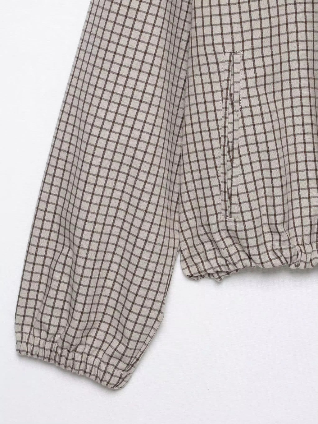 Cinchara Checked Cropped Puffer Jacket – Checkered Padded Women Streetwear Casual Hooded Crop Jacket