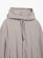 Cinchara Checked Cropped Puffer Jacket – Checkered Padded Women Streetwear Casual Hooded Crop Jacket