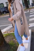 Tapdrem Longline Hooded Zip Jacket – Women Oversized Casual Streetwear Autumn Hooded Longline Jacket