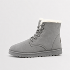 Sherafluff Lace-Up Ankle Boots – Warm Winter Snow Women Casual Flat Platform Ankle Boots
