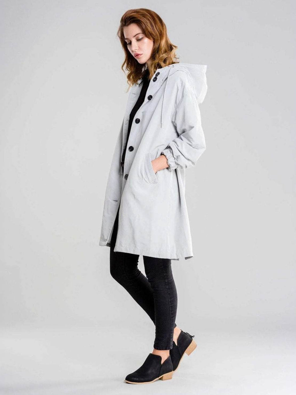 Longlynn Longline Hooded Coat – Oversized Water Resistant Women Casual Windbreaker Rain Jacket