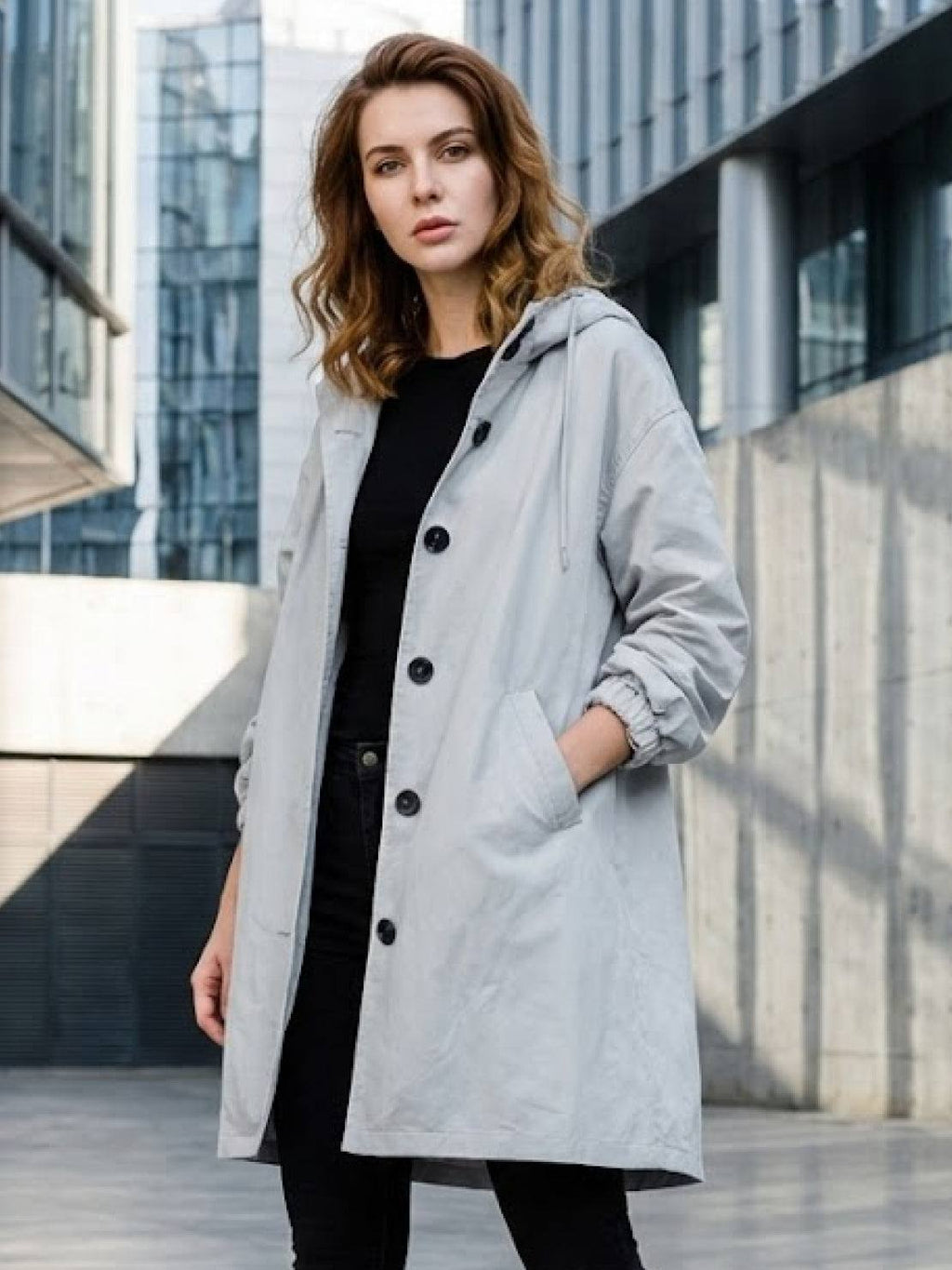Longlynn Longline Hooded Coat – Oversized Water Resistant Women Casual Windbreaker Rain Jacket