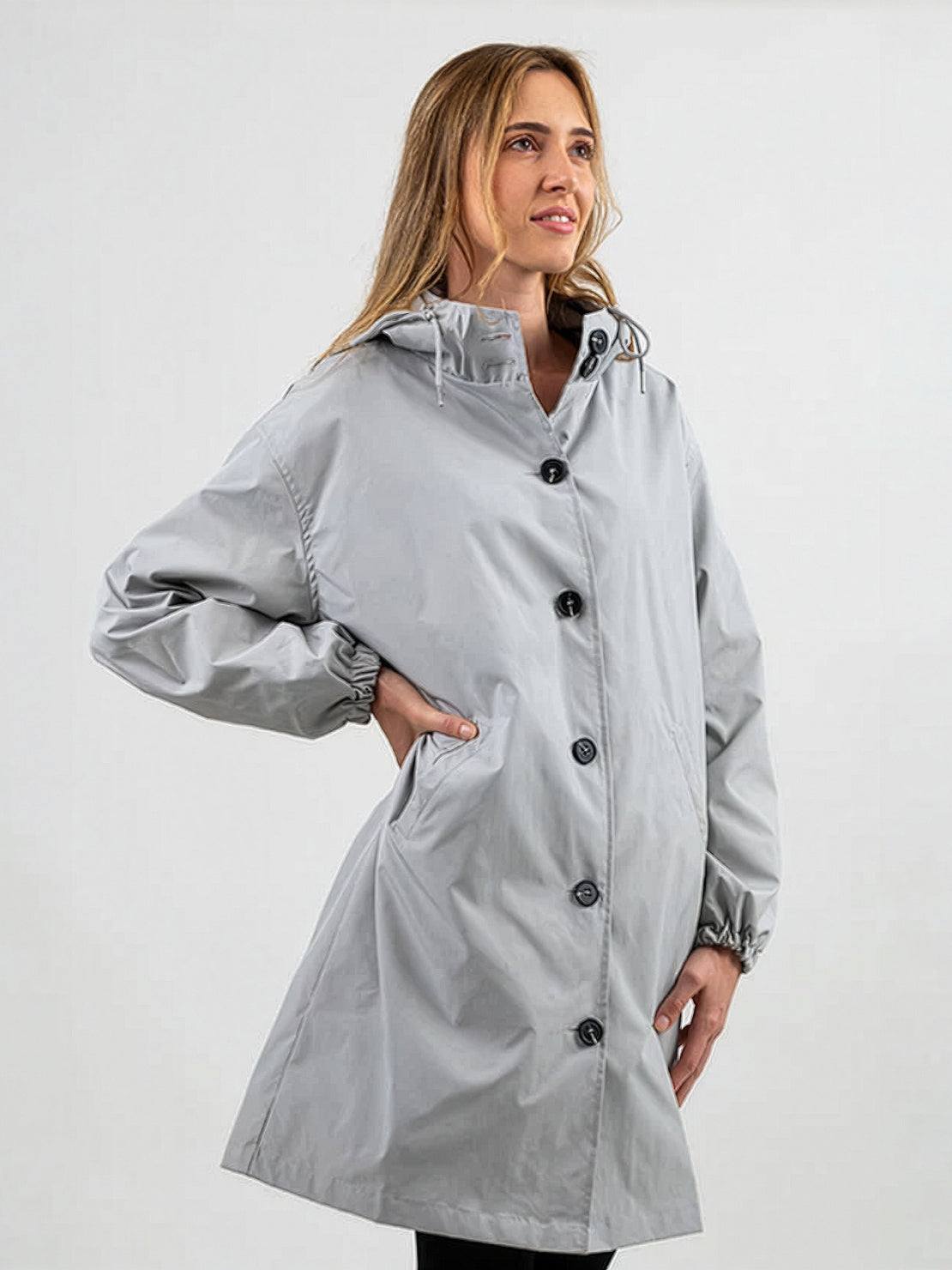 Longlynn Longline Hooded Coat – Oversized Water Resistant Women Casual Windbreaker Rain Jacket
