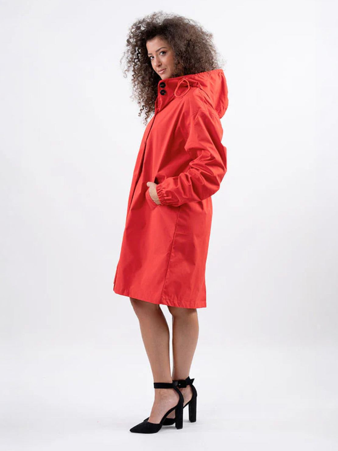 Longlynn Longline Hooded Coat – Oversized Water Resistant Women Casual Windbreaker Rain Jacket