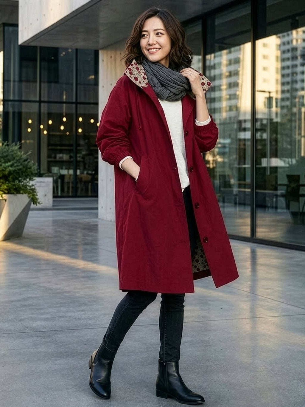 Longlynn Longline Hooded Coat – Oversized Water Resistant Women Casual Windbreaker Rain Jacket