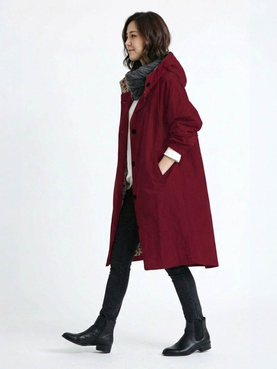Longlynn Longline Hooded Coat – Oversized Water Resistant Women Casual Windbreaker Rain Jacket