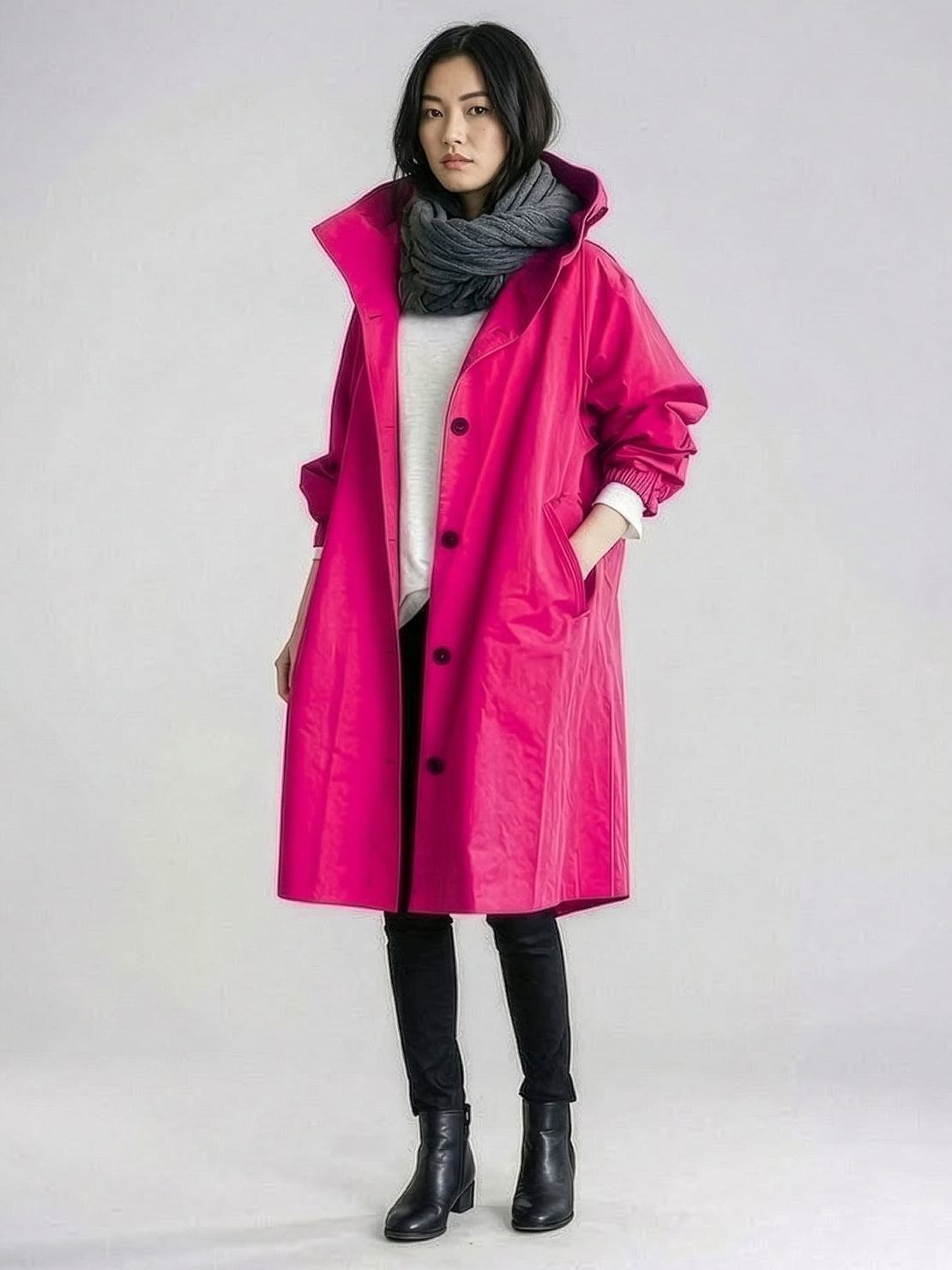 Longlynn Longline Hooded Coat – Oversized Water Resistant Women Casual Windbreaker Rain Jacket