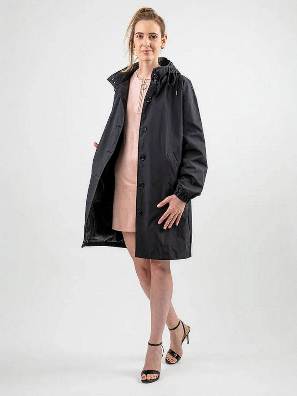 Longlynn Longline Hooded Coat – Oversized Water Resistant Women Casual Windbreaker Rain Jacket